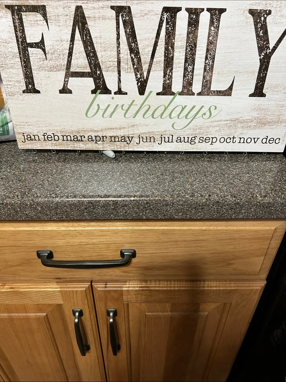 Family Birthdays Wall Sign - Rustic Wood Look, White & Brown